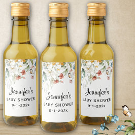 Étiquettes Pour Bouteilles De Vin Mini Baby shower bouteille Floral Drop Mini
