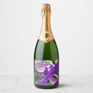Étiquettes Pour Bouteilles De Vin Mousseux 11e anniversaire du Mariage,