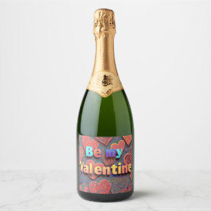 ÉTIQUETTES POUR BOUTEILLES DE VIN MOUSSEUX 14 FÉVRIER