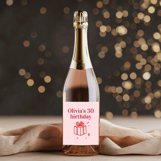 Étiquettes Pour Bouteilles De Vin Mousseux 30e anniversaire personnalisé | À la trentaine (Créateur téléchargé)