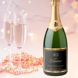Étiquettes Pour Bouteilles De Vin Mousseux 40 fabuleuse date du nom de l'or noir
