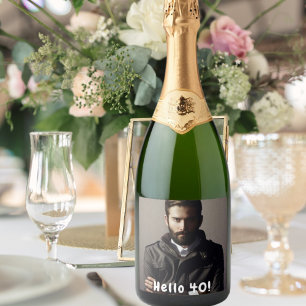 Étiquettes Pour Bouteilles De Vin Mousseux 40e anniversaire photo bonjour 40 hommes