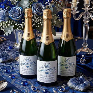 Étiquettes Pour Bouteilles De Vin Mousseux 45e anniversaire de mariage Saphir