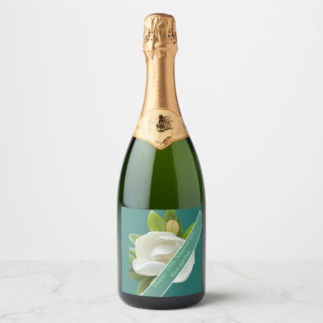 Étiquettes Pour Bouteilles De Vin Mousseux 48e anniversaire du Mariage (Devant)