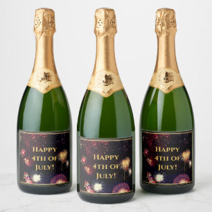 Étiquettes Pour Bouteilles De Vin Mousseux 4 juillet heureux