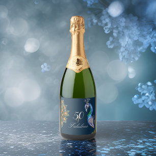 Étiquettes Pour Bouteilles De Vin Mousseux 50 & Fabuleux Elegant Aquarelle Peacock Bourgogne