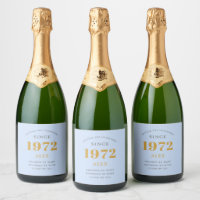 50e anniversaire Nom 1972 Blue Grey Elegant Chic