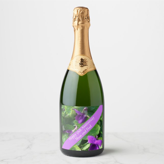 Étiquettes Pour Bouteilles De Vin Mousseux 58e anniversaire du Mariage (Devant)