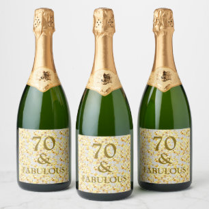 Étiquettes Pour Bouteilles De Vin Mousseux 70e anniversaire 
