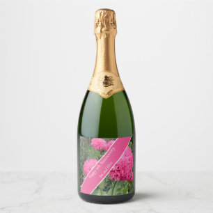 Étiquettes Pour Bouteilles De Vin Mousseux 9e anniversaire du Mariage, Poppy