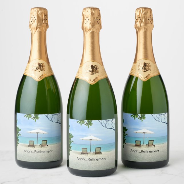 Étiquettes Pour Bouteilles De Vin Mousseux Aaah...Retraite (Bouteilles)