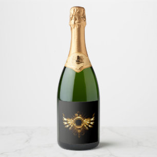 Étiquettes Pour Bouteilles De Vin Mousseux Ailes de Steampunk
