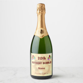 Étiquettes Pour Bouteilles De Vin Mousseux Amusant 30e anniversaire personnalisé