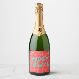 Étiquettes Pour Bouteilles De Vin Mousseux Animal de partie