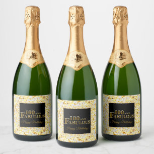 Étiquettes Pour Bouteilles De Vin Mousseux Anniversaire 100 ans