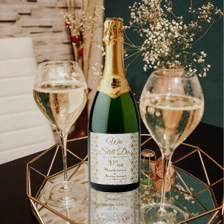 Étiquettes Pour Bouteilles De Vin Mousseux Anniversaire d'or personnalisé