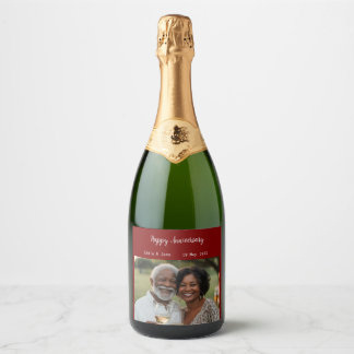 Étiquettes Pour Bouteilles De Vin Mousseux Anniversaire Photo Nourriture et Boissons Étiquett