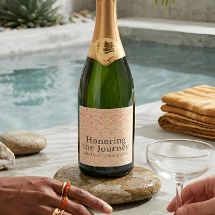 Étiquettes Pour Bouteilles De Vin Mousseux Arabesque Terreuse Terracotta et Sauge Personnal