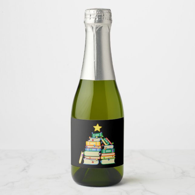 Étiquettes Pour Bouteilles De Vin Mousseux Arbre de Noël II (Devant)
