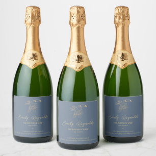 Étiquettes Pour Bouteilles De Vin Mousseux Art Déco Filigrane Doré Toucan Estate Gris Sur M