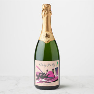 Étiquettes Pour Bouteilles De Vin Mousseux Art déco moderne Derby Party