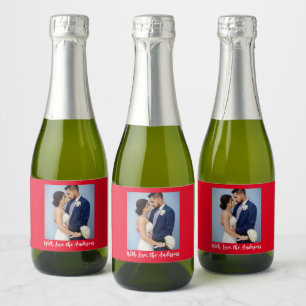 Étiquettes Pour Bouteilles De Vin Mousseux Avec amour Photo personnalisée