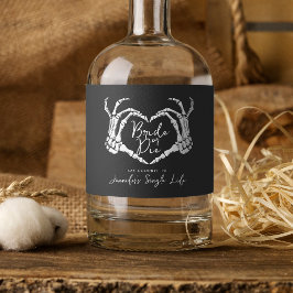 Étiquettes Pour Bouteilles De Vin Mousseux Bachelorette Party Skeleton Heart Bride or Die 