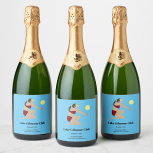 Étiquettes Pour Bouteilles De Vin Mousseux Beach Volleyball