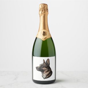 Étiquettes Pour Bouteilles De Vin Mousseux Berger allemand majestueux