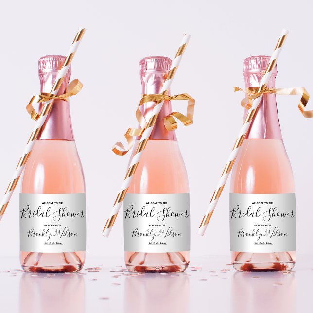 Étiquettes Pour Bouteilles De Vin Mousseux Bienvenue à la Fête des mariées (Créateur téléchargé)