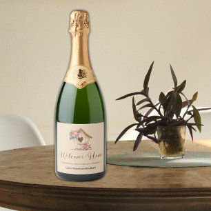 Étiquettes Pour Bouteilles De Vin Mousseux Bienvenue Accueil Realtor Félicitations