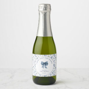 Étiquettes Pour Bouteilles De Vin Mousseux Bleu Berry Baby shower doux