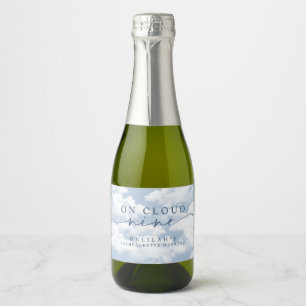 Étiquettes Pour Bouteilles De Vin Mousseux Bleu clair "Sur un petit nuage" Week-end de l'ente