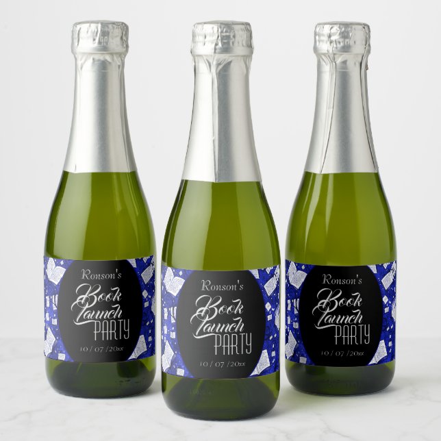 Étiquettes Pour Bouteilles De Vin Mousseux Blue Book Launch Party (Bouteilles)