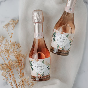 Étiquettes Pour Bouteilles De Vin Mousseux Boho Blooms Chevaux personnalisés à l'amour