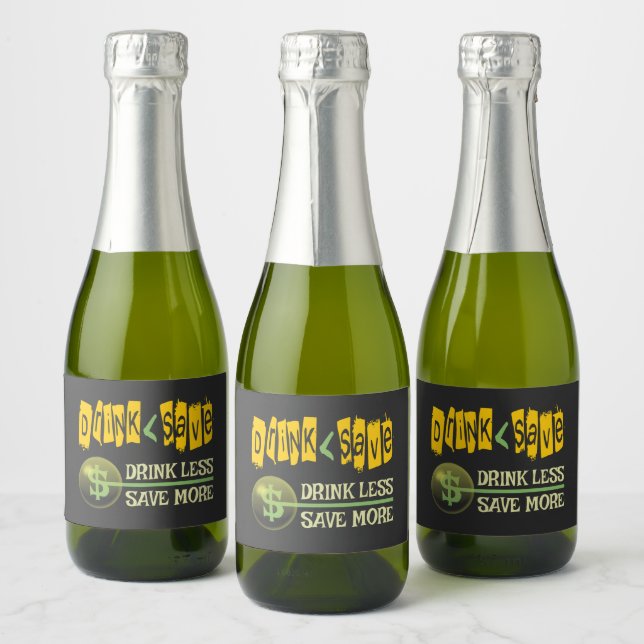 Étiquettes Pour Bouteilles De Vin Mousseux Boire moins, économiser plus (Bouteilles)