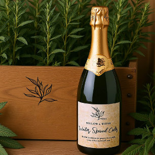 Étiquettes Pour Bouteilles De Vin Mousseux Boisson sur mesure emballage Botanique Kraft