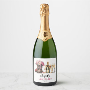 Étiquettes Pour Bouteilles De Vin Mousseux Boots and Bubbles Fête des mariées rodéo Dernier