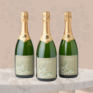 Étiquettes Pour Bouteilles De Vin Mousseux Bouquet floral de muguet personnalisé