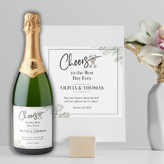 Étiquettes Pour Bouteilles De Vin Mousseux Bouteille de vin mariage personnalisé