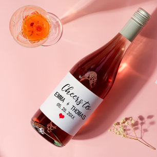 Étiquettes Pour Bouteilles De Vin Mousseux Bravo à deux Fêtes des mariées Anniversaire
