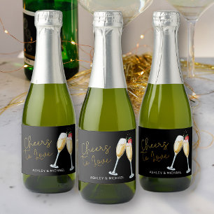 Étiquettes Pour Bouteilles De Vin Mousseux Bravo à l'amour Fraise Sparkling Vins Lunettes M