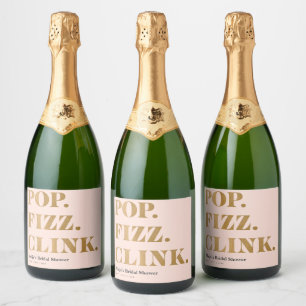 Étiquettes Pour Bouteilles De Vin Mousseux Bridal Brunch Pop Fizz Clink Sparkling Wine Étique