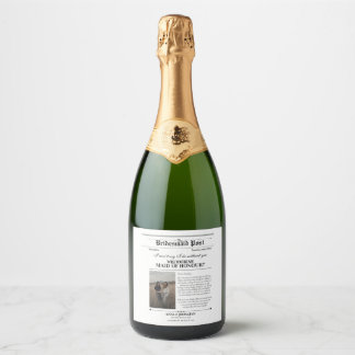 Étiquettes Pour Bouteilles De Vin Mousseux Bridesmaid Proposal Newspaper Photo 