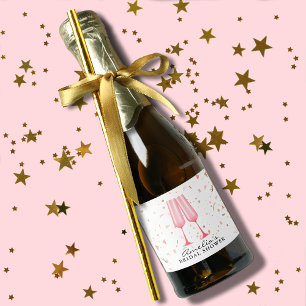 Étiquettes Pour Bouteilles De Vin Mousseux Brunch et Bubbly Mini Shower de Mariage