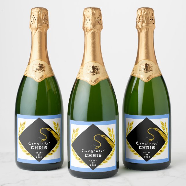 Étiquettes Pour Bouteilles De Vin Mousseux Cadeau de la fête d'études collégiales (Bouteilles)