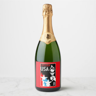 Étiquettes Pour Bouteilles De Vin Mousseux Cadeaux de citoyenneté américaine