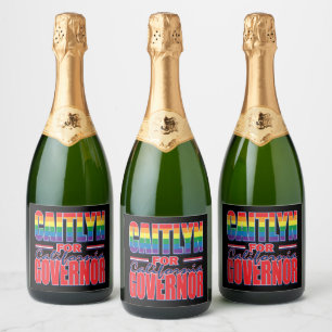 Étiquettes Pour Bouteilles De Vin Mousseux Caitlyn Jenner, gouverneur