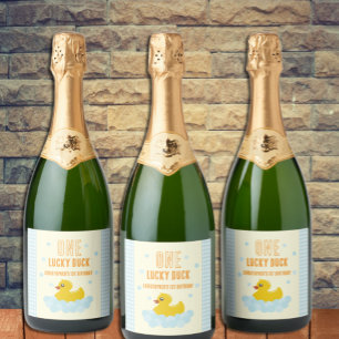 Étiquettes Pour Bouteilles De Vin Mousseux Canard 1er anniversaire