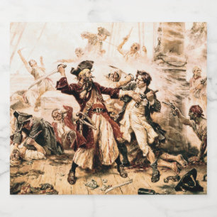 Étiquettes Pour Bouteilles De Vin Mousseux Capturer, Pirate Barbe Noire, La Revanche de la Re